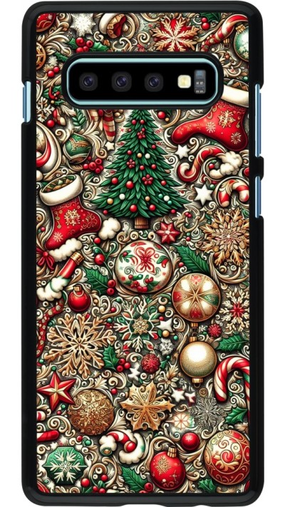 Samsung Galaxy S10+ Case Hülle - Weihnachten 2023 Mikromuster