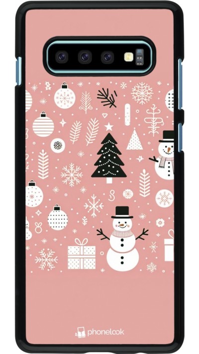 Samsung Galaxy S10+ Case Hülle - Weihnachten 2024 Rose Schneemann Weihnachten