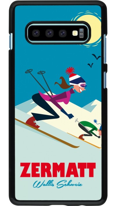 Samsung Galaxy S10+ Case Hülle - Zermatt Ski Downhill