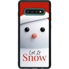 Samsung Galaxy S10+ Case Hülle - Silikon schwarz Christmas 25 Xmas Snowman