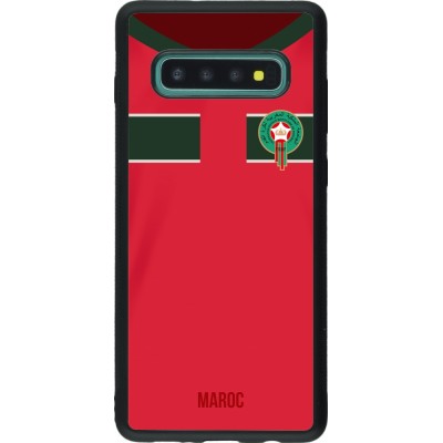 Samsung Galaxy S10+ Case Hülle - Silikon schwarz Marokko 2022 personalisierbares Fussballtrikot