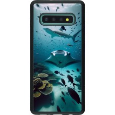Samsung Galaxy S10+ Case Hülle - Silikon schwarz Manta Lagune Reinigung