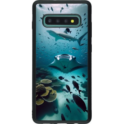 Samsung Galaxy S10+ Case Hülle - Silikon schwarz Manta Lagune Reinigung