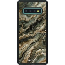 Samsung Galaxy S10+ Case Hülle - Silikon schwarz Oliv Marmor