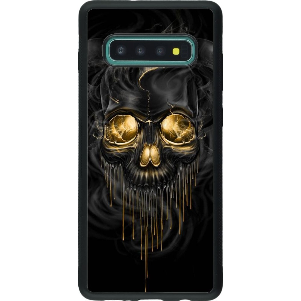 Hülle Samsung Galaxy S10+ - Silikon schwarz Skull 02