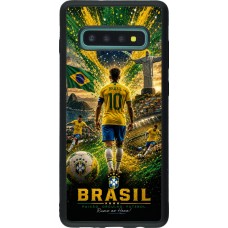 Samsung Galaxy S10+ Case Hülle - Silikon schwarz Fussball Brasilien splash 2026