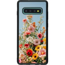 Coque Samsung Galaxy S10+ - Silicone rigide noir Spring flowers 2026
