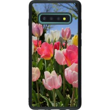 Coque Samsung Galaxy S10+ - Silicone rigide noir Tulips 2026