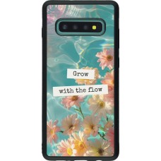 Samsung Galaxy S10+ Case Hülle - Silikon schwarz Summer 2025 Grow with the flow
