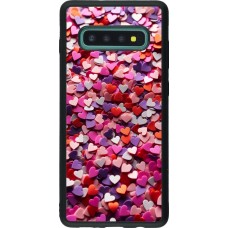 Samsung Galaxy S10+ Case Hülle - Silikon schwarz Valentin 2025 Konfetti