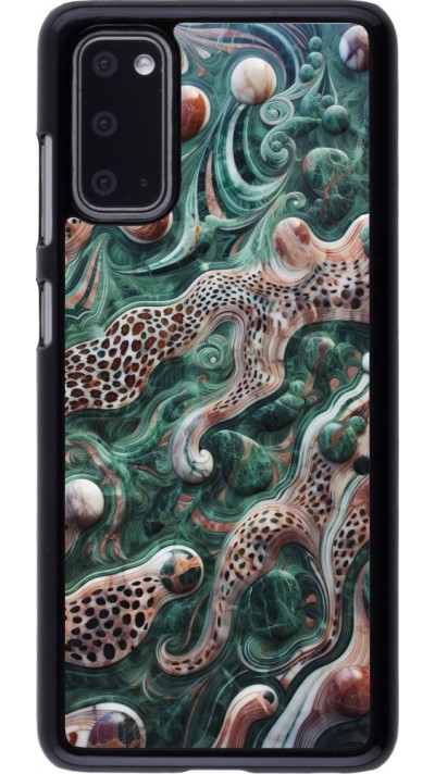 Coque Samsung Galaxy S20 - Marbre vert et léopart abstrait