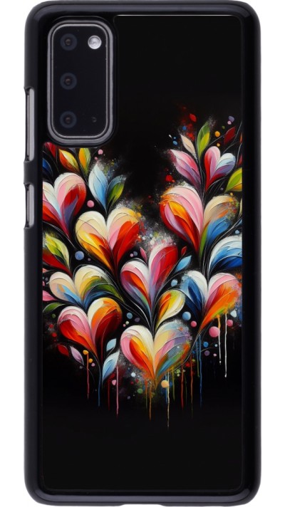 Samsung Galaxy S20 Case Hülle - Valentin 2024 Schwarzes Herz Abstrakt
