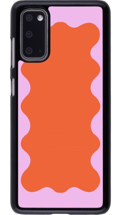 Samsung Galaxy S20 Case Hülle - Wavy Rectangle Orange Pink