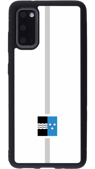 Coque Samsung Galaxy S20 - Silicone rigide noir Canton AG blanc