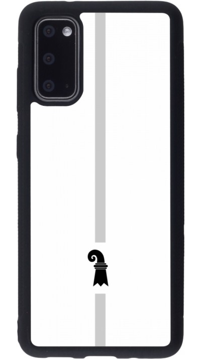 Coque Samsung Galaxy S20 - Silicone rigide noir Canton BS blanc