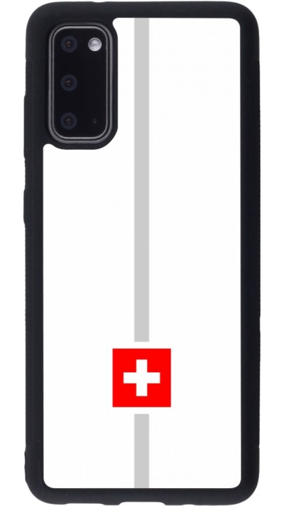 Coque Samsung Galaxy S20 - Silicone rigide noir Canton CH blanc