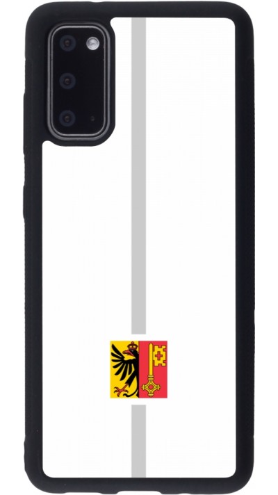 Coque Samsung Galaxy S20 - Silicone rigide noir Canton GE blanc