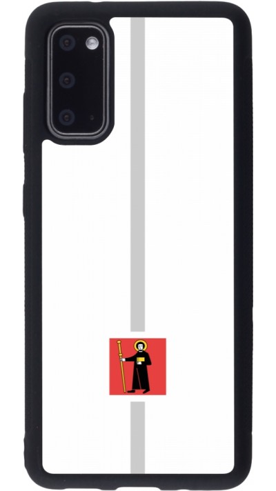 Coque Samsung Galaxy S20 - Silicone rigide noir Canton GL blanc