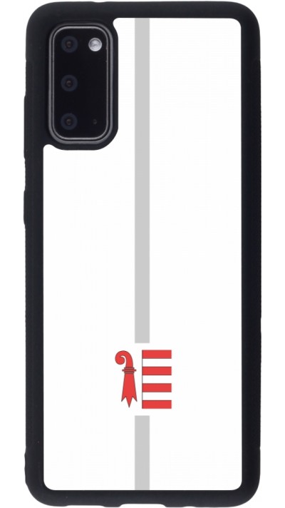 Coque Samsung Galaxy S20 - Silicone rigide noir Canton JU blanc