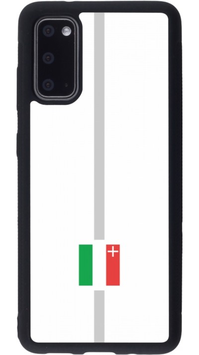 Coque Samsung Galaxy S20 - Silicone rigide noir Canton NE blanc