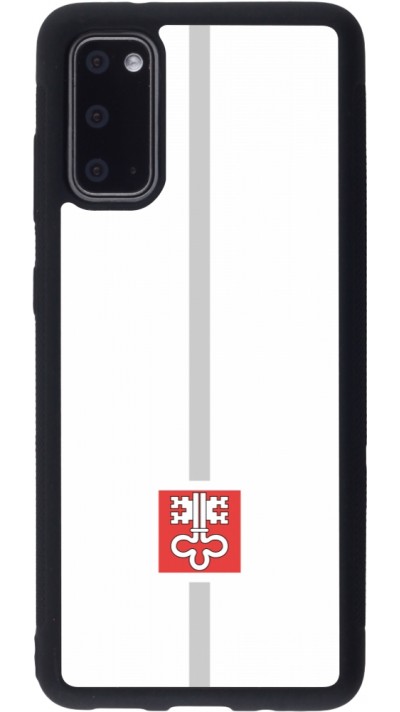 Coque Samsung Galaxy S20 - Silicone rigide noir Canton NW blanc