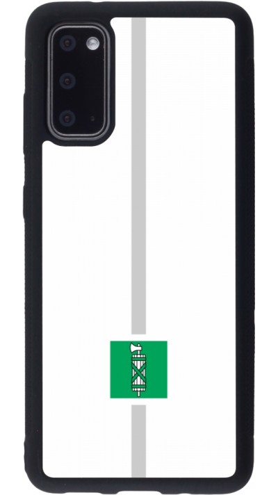 Coque Samsung Galaxy S20 - Silicone rigide noir Canton SG blanc