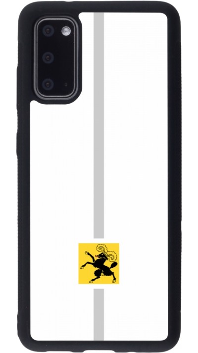 Coque Samsung Galaxy S20 - Silicone rigide noir Canton SH blanc