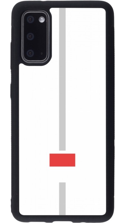 Coque Samsung Galaxy S20 - Silicone rigide noir Canton SO blanc