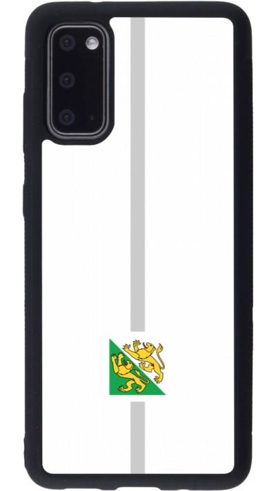 Coque Samsung Galaxy S20 - Silicone rigide noir Canton TG blanc