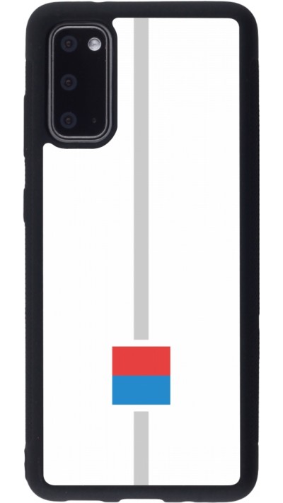 Coque Samsung Galaxy S20 - Silicone rigide noir Canton TI blanc