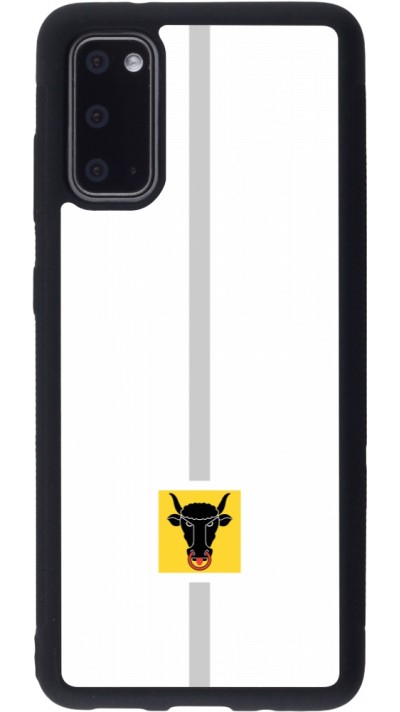 Coque Samsung Galaxy S20 - Silicone rigide noir Canton UR blanc