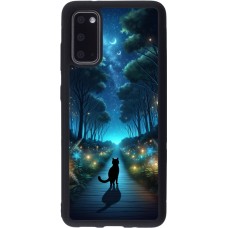 Samsung Galaxy S20 Case Hülle - Silikon schwarz Schwarze Katze Spaziergang