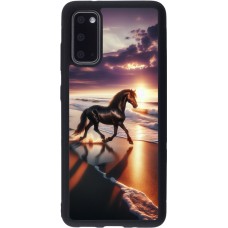 Samsung Galaxy S20 Case Hülle - Silikon schwarz Pferd majestätisch Strand