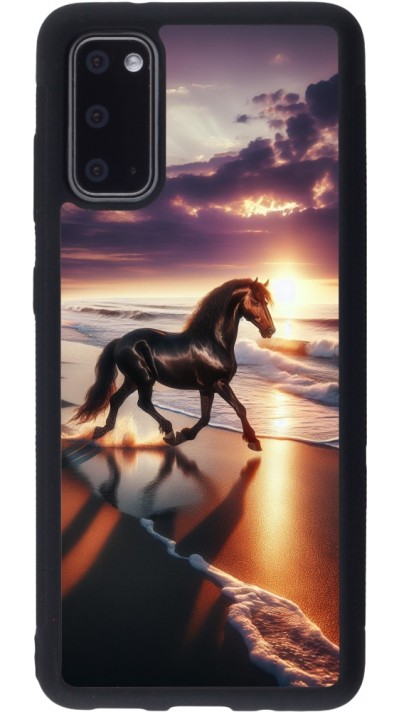Samsung Galaxy S20 Case Hülle - Silikon schwarz Pferd majestätisch Strand