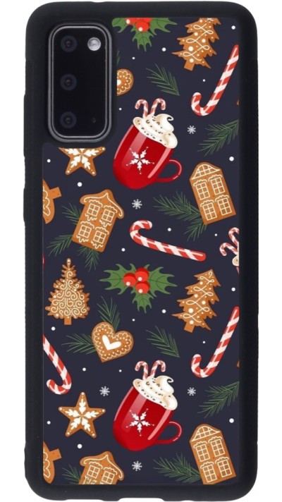 Samsung Galaxy S20 Case Hülle - Silikon schwarz Christmas 25 Pattern Gingerbread House