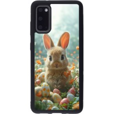 Samsung Galaxy S20 Case Hülle - Silikon schwarz Easter 2026 Rabbit in the garden