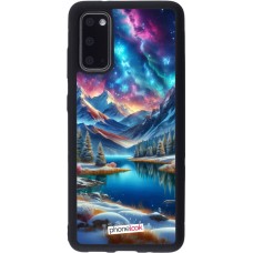 Samsung Galaxy S20 Case Hülle - Silikon schwarz Fantasiebergsee Himmel Sterne