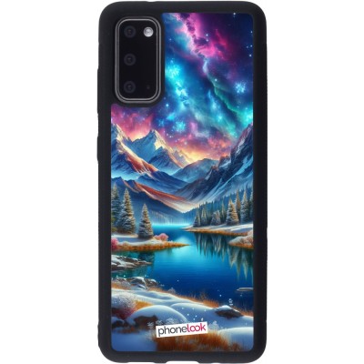 Samsung Galaxy S20 Case Hülle - Silikon schwarz Fantasiebergsee Himmel Sterne