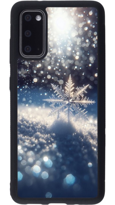 Samsung Galaxy S20 Case Hülle - Silikon schwarz Schneeflocke Solar Glanz