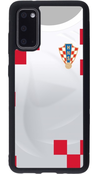 Samsung Galaxy S20 Case Hülle - Silikon schwarz Kroatien 2022 personalisierbares Fussballtrikot