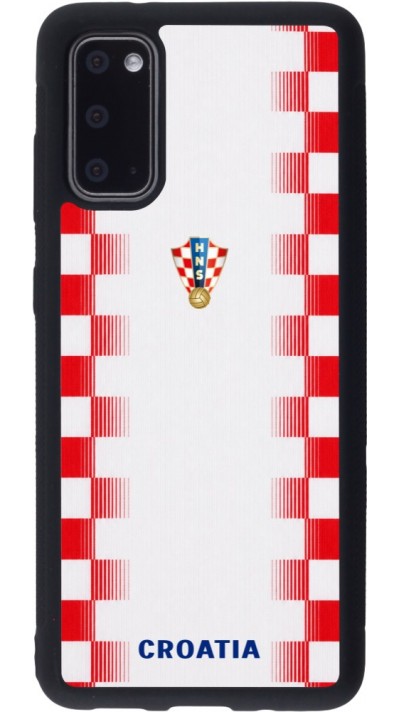 Samsung Galaxy S20 Case Hülle - Silikon schwarz Kroatien 2026 personalisierbares Fussballtrikot