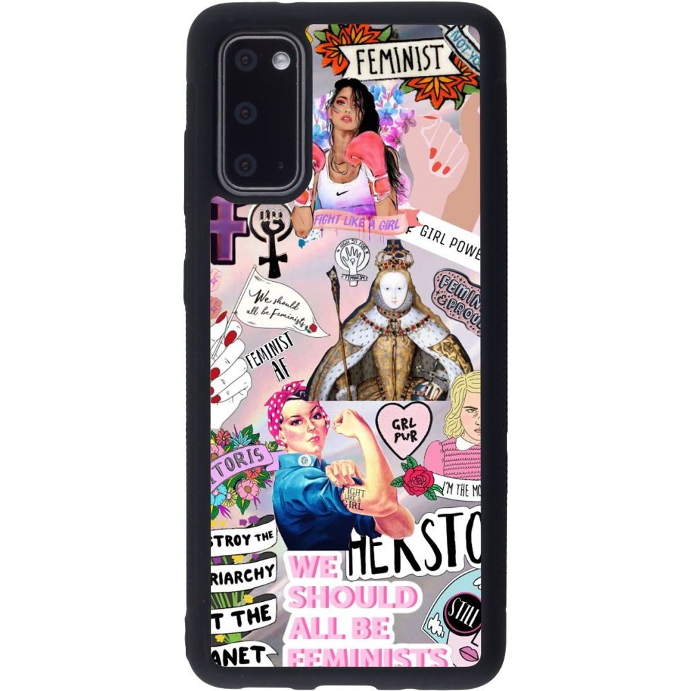 Hülle Samsung Galaxy S20 - Silikon schwarz Girl Power Collage