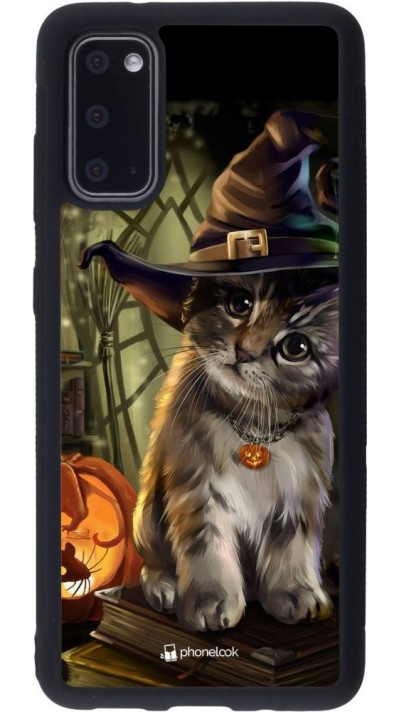 Coque Samsung Galaxy S20 - Silicone rigide noir Halloween 21 Witch cat