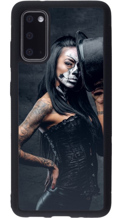Coque Samsung Galaxy S20 - Silicone rigide noir Halloween 22 Tattooed Girl