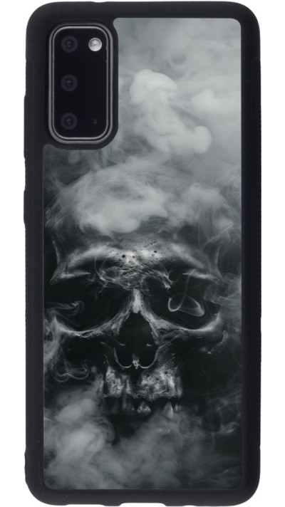 Coque Samsung Galaxy S20 - Silicone rigide noir Halloween 2024 smoky skull
