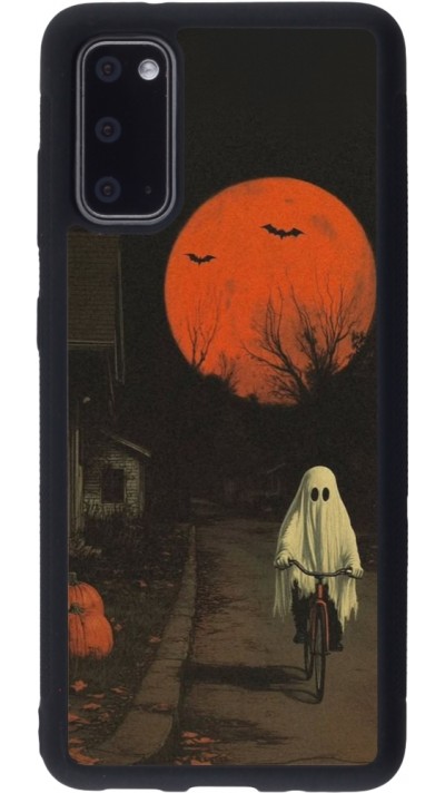 Coque Samsung Galaxy S20 - Silicone rigide noir Halloween 2025 Ghost on a bicycle