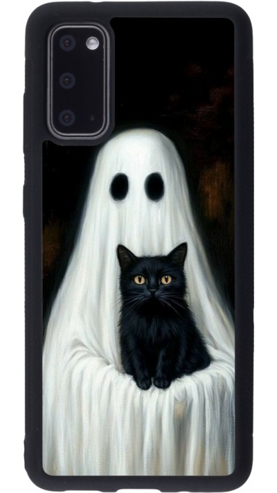 Coque Samsung Galaxy S20 - Silicone rigide noir Halloween 2025 Ghost with black cat