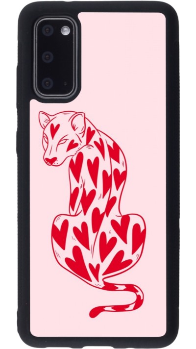 Samsung Galaxy S20 Case Hülle - Silikon schwarz Leopard with hearts 2026