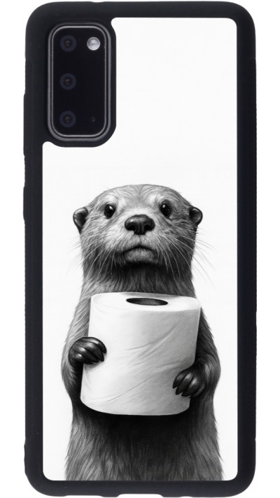 Samsung Galaxy S20 Case Hülle - Silikon schwarz Otter Toilettenpapier