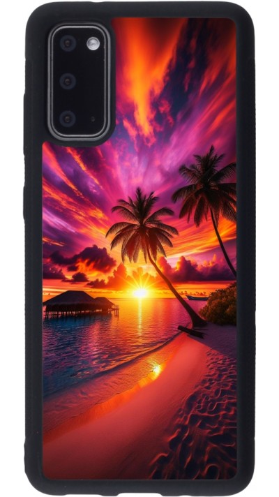 Samsung Galaxy S20 Case Hülle - Silikon schwarz Malediven Abenddämmerung Glückseligkeit